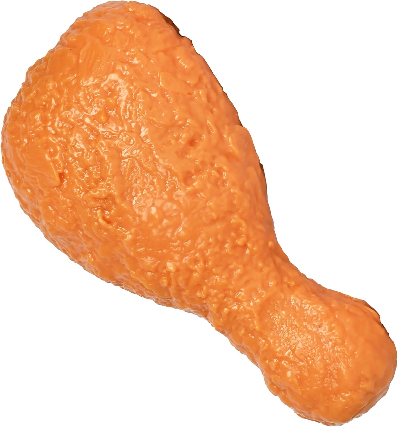 Toymendous Squishy Fried Chicken, a golden-orange drumstick with craggy breading texture molded across the whole surface